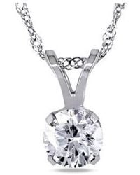 Created Forever - 1/2Ct Tw Lab-Grown Diamond Solitaire Pendant With Chain - Lyst