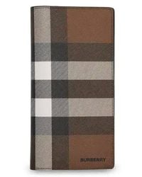 Burberry - Dark Birch Check-Print E-Canvas Leather Wallet - Lyst