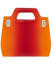 Ferragamo - Mini Wanda Top Handle Leather Hand Bag - Lyst