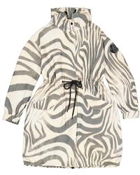 Moncler - Zebra-print Achird Long Parka Coat - Lyst