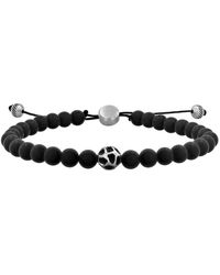 Robert Alton - Stainless Steel Matte Onyx Bead Bolo Bracelet - Lyst