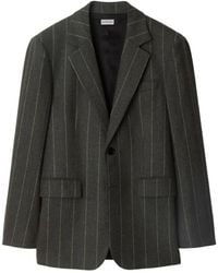 Burberry - Pinstriped Wool Tailored Blazer Jacket, Brand Size 46 Us - Lyst