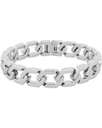 Robert Alton - Stainless Steel Hexagon Link Bracelet - Lyst