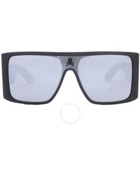 Philipp Plein - Silver Mirror Shield Sunglasses Spp014m 703x 99 - Lyst