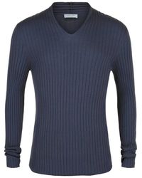 Ferragamo - V-Neck Wool Knit Sweater - Lyst