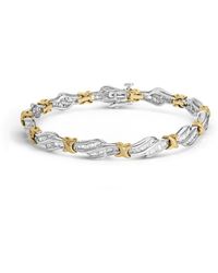 Haus of Brilliance - 10K Two-Toned 2.00 Cttw Channel Set Baguette-Diamond Weave And "X" Spiral Link Bracelet (H-I Color, I1-I2 Clarity) - Lyst
