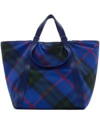 Burberry - Large Festival Checked Tote Bag - Lyst