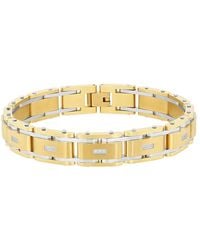 Robert Alton - 1/10Ctw Diamond Stainless Steel With Finish Link Bracelet - Lyst