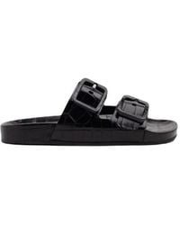 Balenciaga - Mallorca Crocodile-Effect Sandals - Lyst