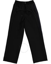 Burberry - Striped Panel Wool Mohair Tailored Trousers - Lyst