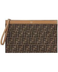 Fendi - Jacquard Ff Motif Flat Pouch - Lyst