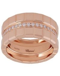 Chopard - Ice Cube 18K Rose Diamond Ring - Lyst