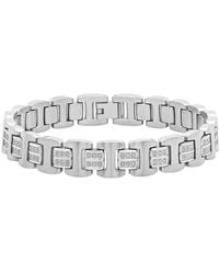 Robert Alton - 1Ctw Diamond Stainless Steel Link Bracelet - Lyst