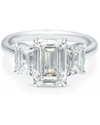 Brilliant Diamond - 4.75 Carat Emerald Lab Grown 3 Stone Engagement Diamond Ring - Lyst