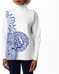 Ferragamo - Jungle Print Turtleneck Sweater - Lyst