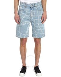 Gcds - New Light Chain-Print Denim Shorts, Wiast - Lyst