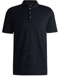 BOSS - Quilted Pattern Short Sleeve Polo Shirt - Lyst
