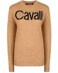 Roberto Cavalli - Logo Jacquard Wool Jumper - Lyst