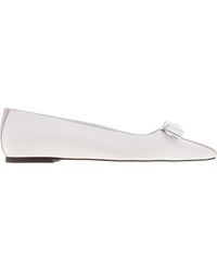 Ferragamo - Ferragamo Vara Bow Leather Ballet Flats, Size 7 C - Lyst
