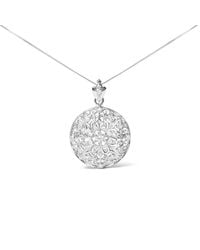 Haus of Brilliance - 18k White Gold 1 5/6 Cttw Diamond Cluster Floral Filigree Brooch Pin - Lyst