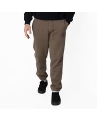 Burberry - Logo Embroidered Cotton Trousers - Lyst