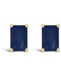 Haus of Brilliance - 14K 6X4Mm Emerald Shaped Sapphire Solitaire Stud Earrings - Lyst