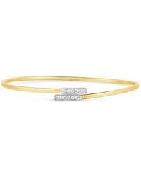 Tresorra - 14K Diamond Bypass Bar Bangle Bracelet - Lyst