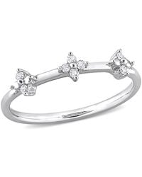 Amour - 1/10 Ct Tw Diamond Floral Promise Ring - Lyst