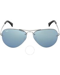 Ray-Ban - Silver Mirror Aviator Sunglasses Rb3449 003/30 - Lyst