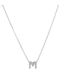 Roberto Coin - 18k White Gold Tiny Treasures Diamond Letter M Pendant - Lyst