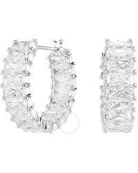 Swarovski - Matrix Baguette Cut Hoop Earrings - Lyst