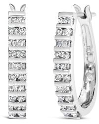 Haus of Brilliance - 10K 1.0 Cttw Alternating Diamond "U" Hoop Earrings (I-J Color, I2-I3 Clarity) - Lyst