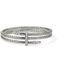 John Hardy - Spear Triple Flex Cuff, Sterling, Diamonds, 4Mm - Lyst