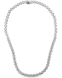 Haus of Brilliance - Igi Certified 14k White Gold 8.0 Cttw Pave Set Round-cut Diamond Cluster Graduating Riviera Statement Necklace - Lyst