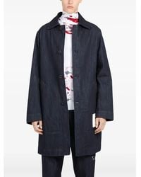 Ferragamo - Denim Buttoned Coat - Lyst