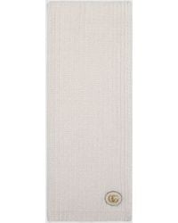 Gucci - Wool Cashmere Scarf With Double G - Lyst