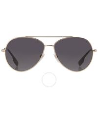 Burberry - Dark Grey Pilot Sunglasses Be3147 110987 58 - Lyst