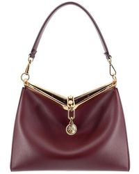 Etro - Medium Vela Bordeaux Shoulder Bag With Logo And Pegasus Charm - Lyst