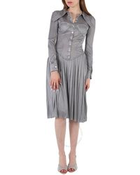 Burberry - Melange Marcella Pleated Jersey Corset Dress - Lyst