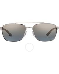 Ray-Ban - Blue Mirrored Gold Gradient Polarized Rectangular Sunglasses Rb3701 003/j0 59 - Lyst