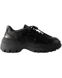 Burberry - Leather Scoot Lace-Up Sneakers, Brand Size 39 Us - Lyst