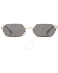Ray-Ban - Yevi Dark Grey Mirror Hexagonal Sunglasses Rb3728 92136v 58 - Lyst