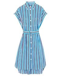 Burberry - Short Sleeve Striped Pattern Silk Dress, Brand Size 8 (Us - Lyst
