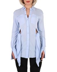 Burberry - Pale Sash Detail Jersey Oversized Shirt - Lyst