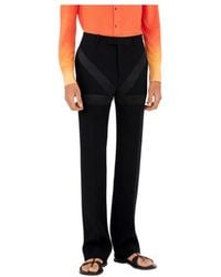 Ferragamo - Geometric Satin-Paneled Trousers, Brand Size 52 7R (Us - Lyst