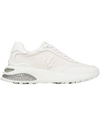 Jimmy Choo - Memphis Neoprene And Leather Trainers, Brand Size 34 Us - Lyst