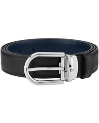 Montblanc - Horseshoe Buckle Reversible Leather Belt - Lyst