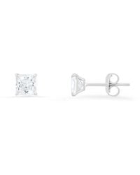Kylie Harper - 10K Petite 4Mm Princess-Cut Cubic Zirconia Cz Stud Earrings - Lyst