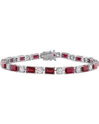 Created Forever - 7 1/5Ct Tgw Created Ruby And 2 7/8Ct Tw Lab-Grown Tw Diamond Tennis Bracelet - Lyst