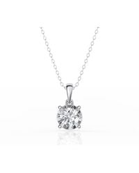 Brilliant Diamond - 1 Carat Solitaire Lab Grown Diamond Pendant Necklace For - Lyst